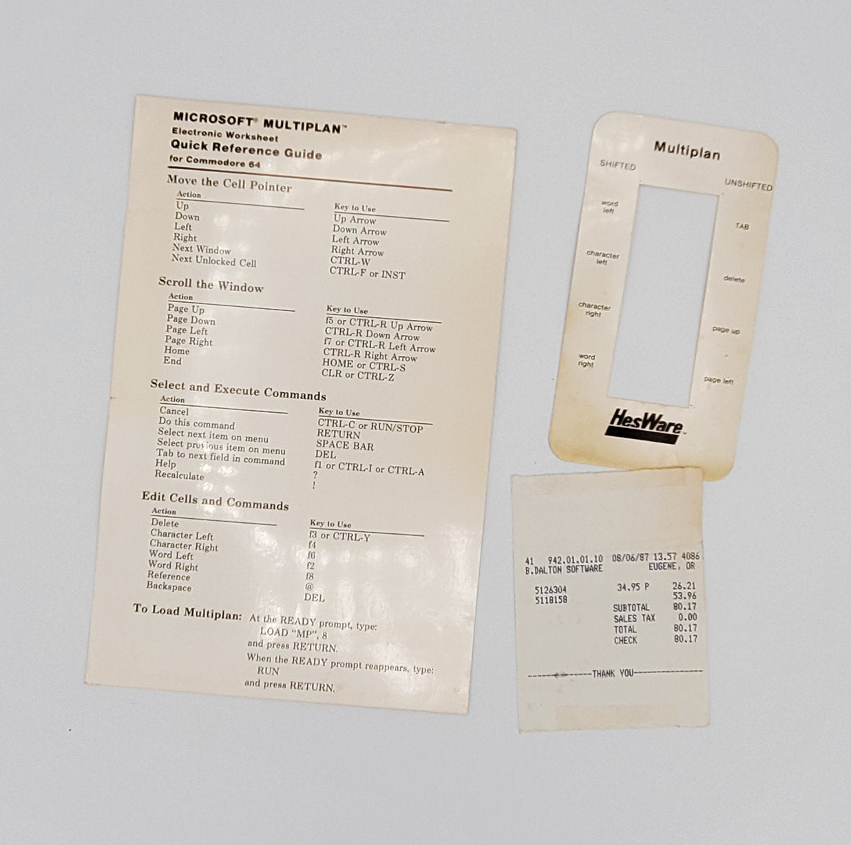 Microsoft Multiplan from HesWare for the Commodore 64 - Ver. 1.06