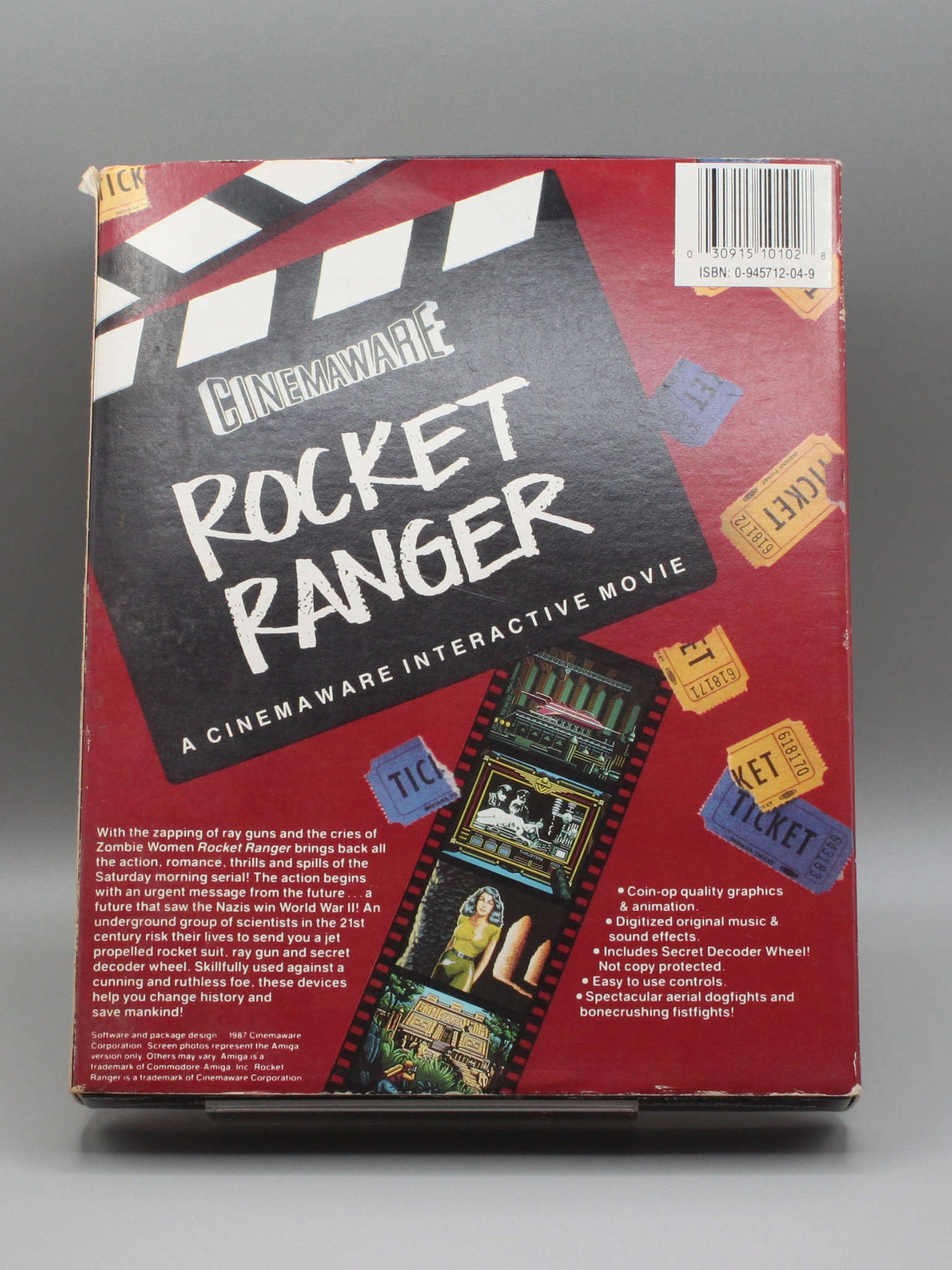 Rocket Ranger by Cinemaware Box & Manual - Disks are bad