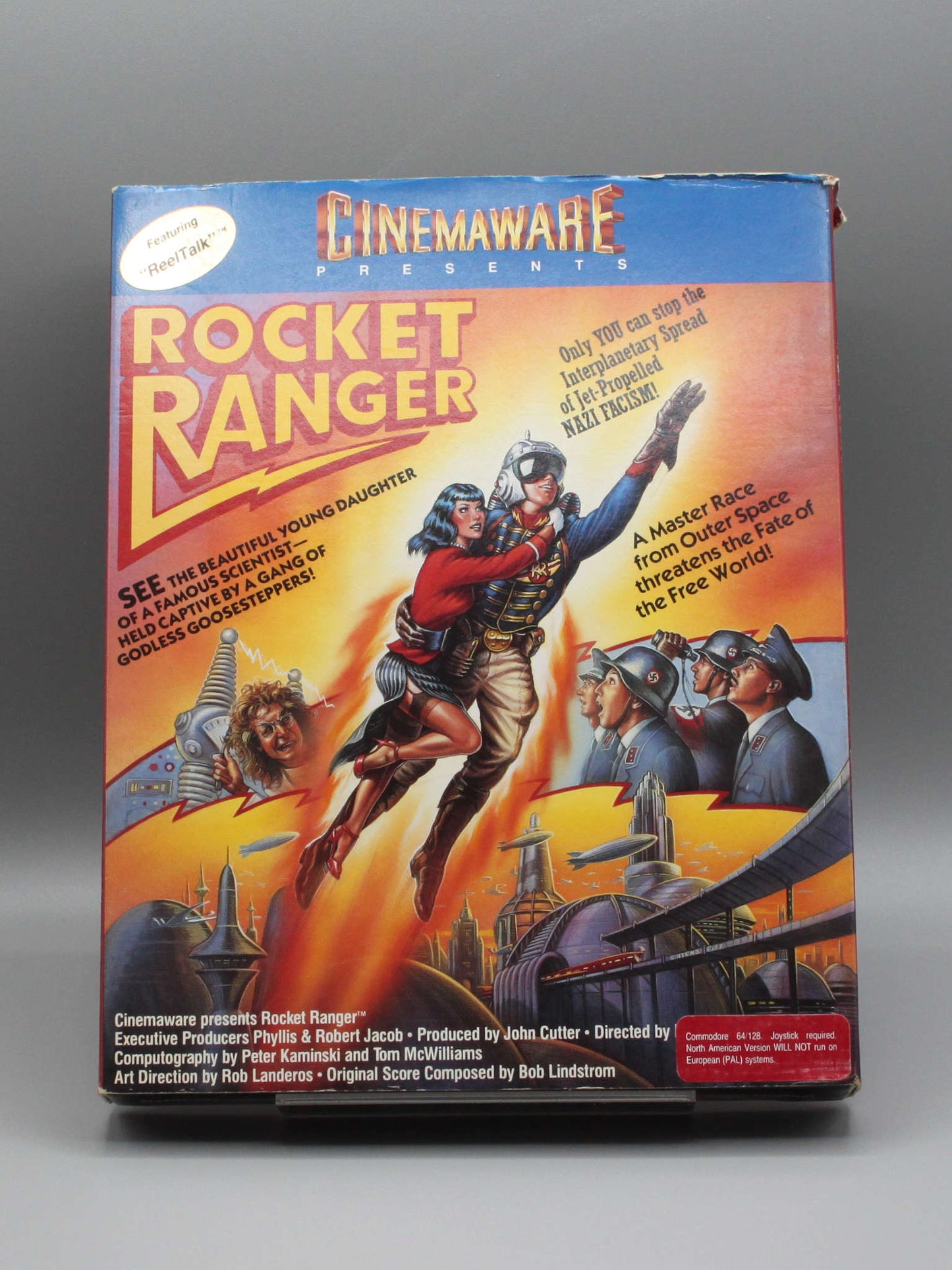 Rocket Ranger by Cinemaware Box & Manual - Disks are bad