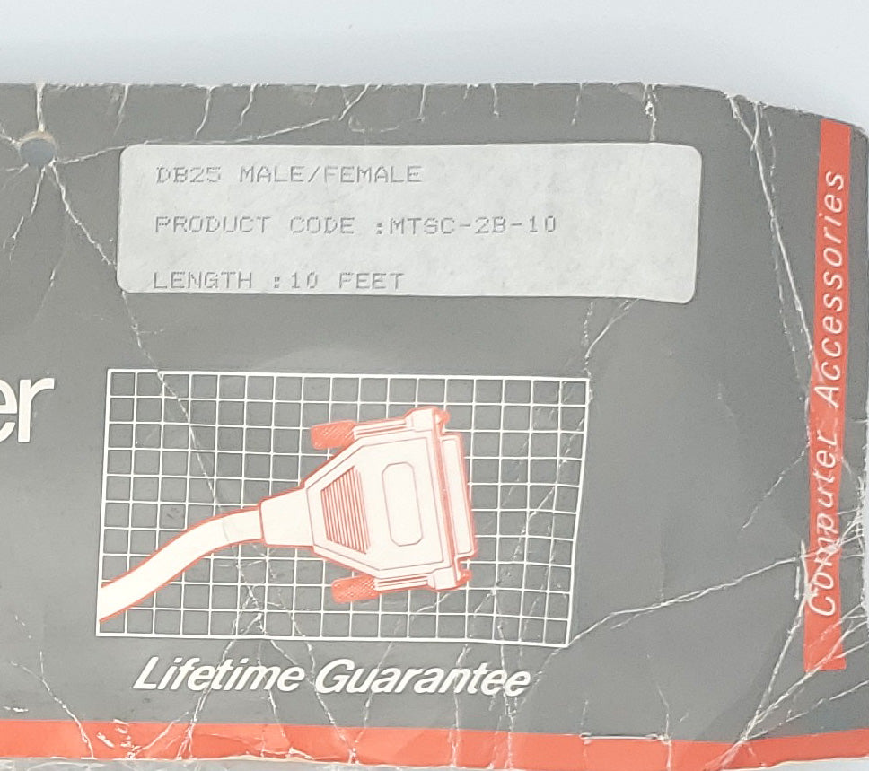 DB25 Cable, 10 foot, Male to Female, NoS