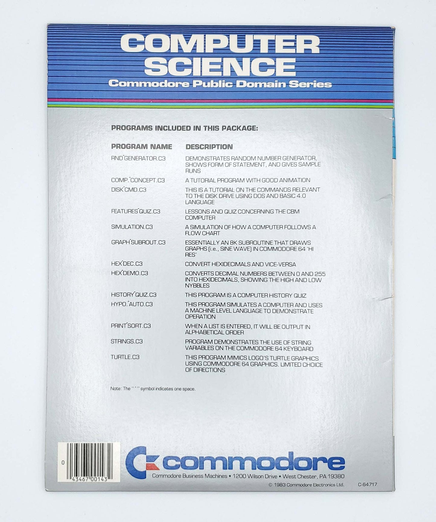Computer Science from the Commodore Public Domain Series