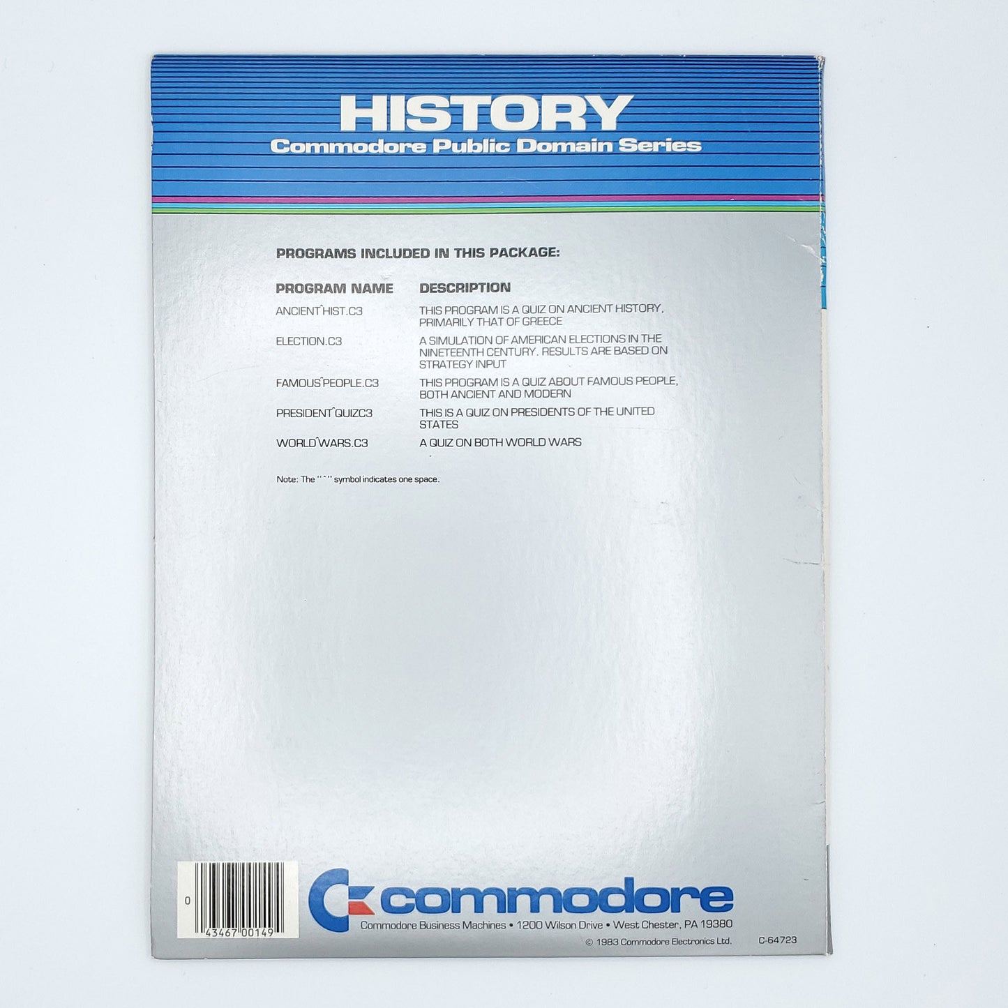 History from the Commodore Public Domain Series