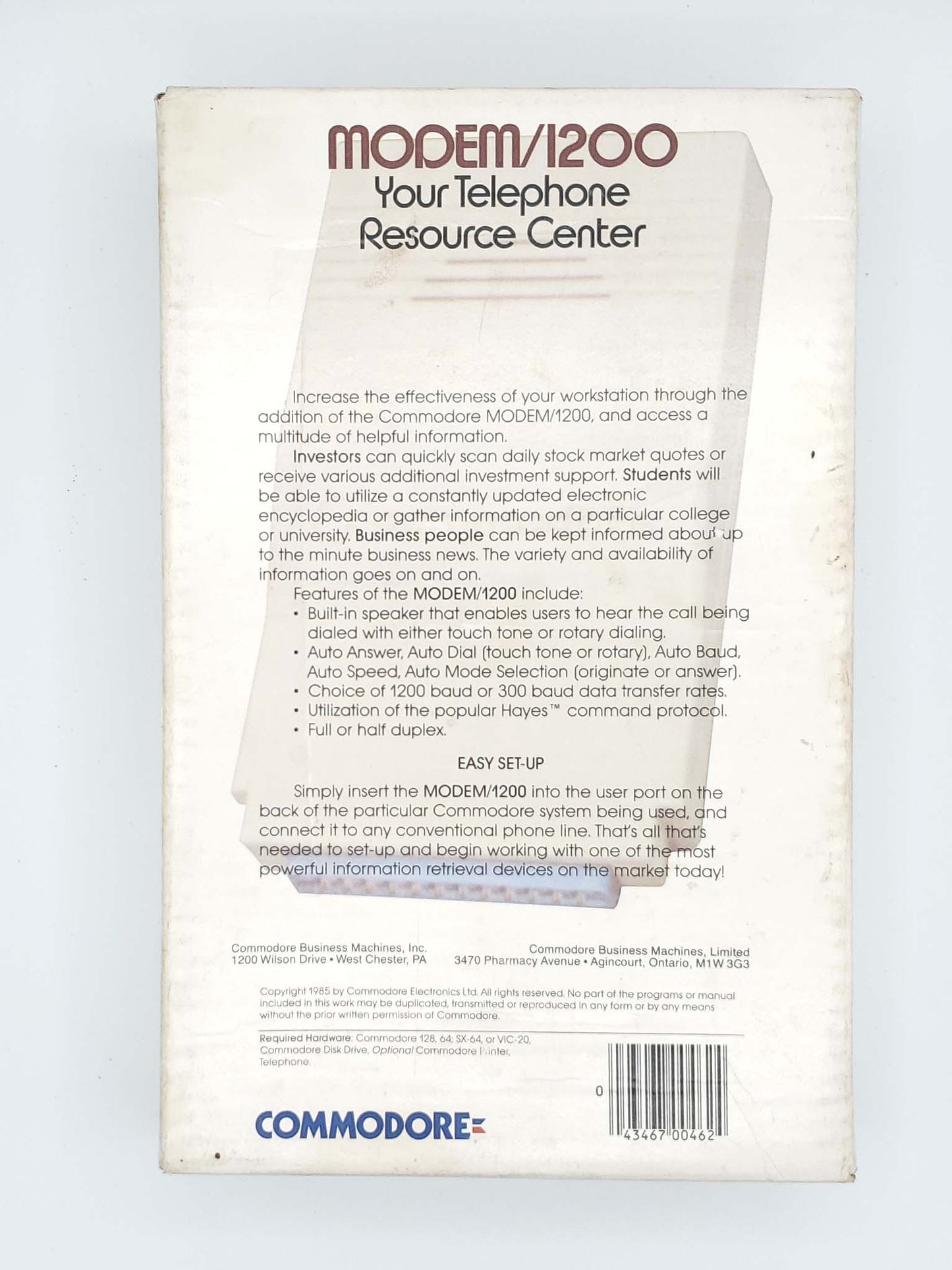 Commodore Modem 1200 In Box