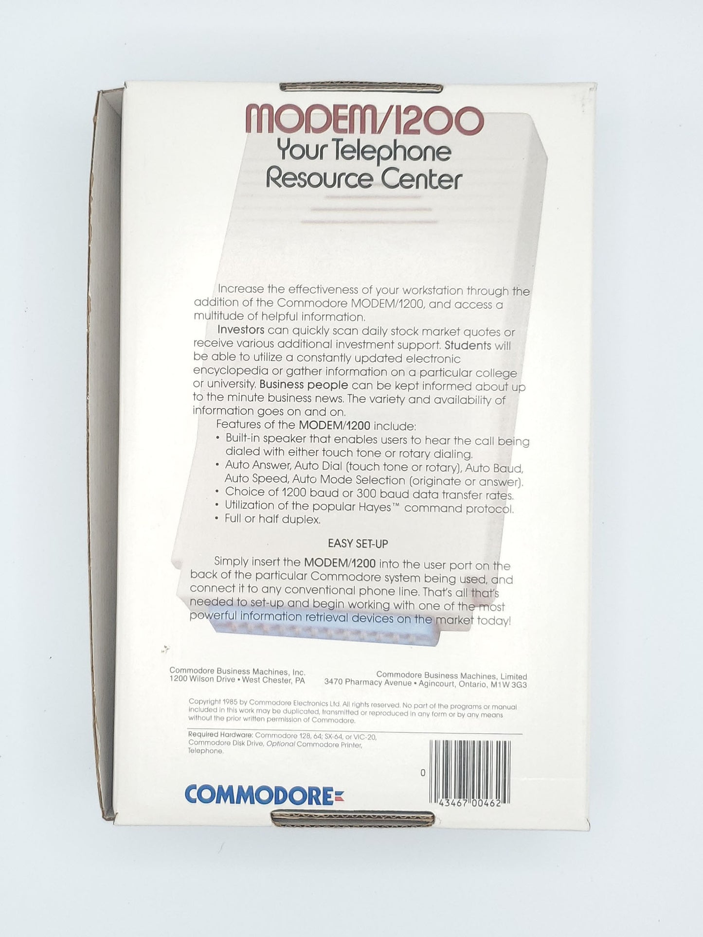Commodore Modem 1200 In Box