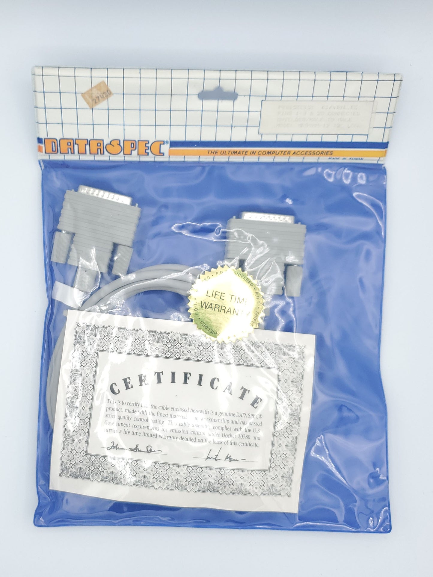 RS-232 Cable, 12 foot, Male to Male, NoS