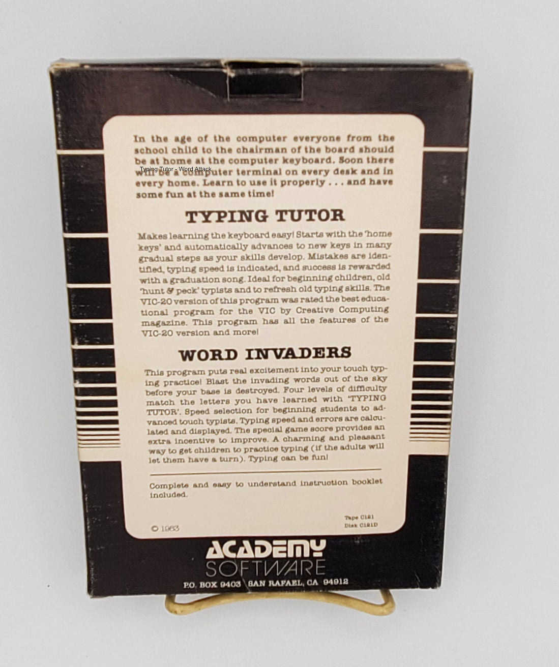 Typing Tutor - Word Invaders - Cassette Tape