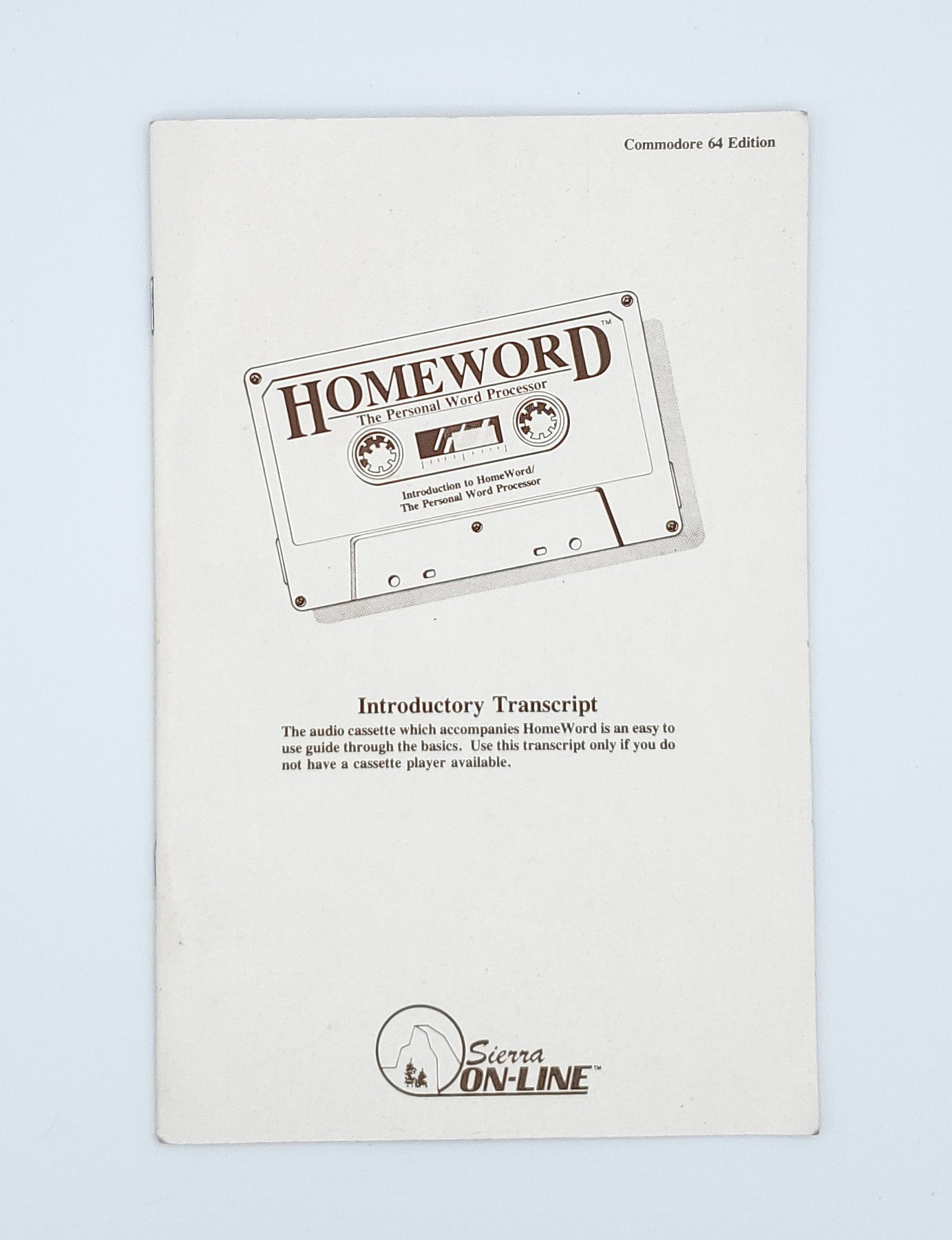 Homeword Word Processor for the C64 from Sierra On-Line